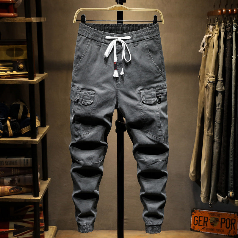 Lace-up casual cargo pants