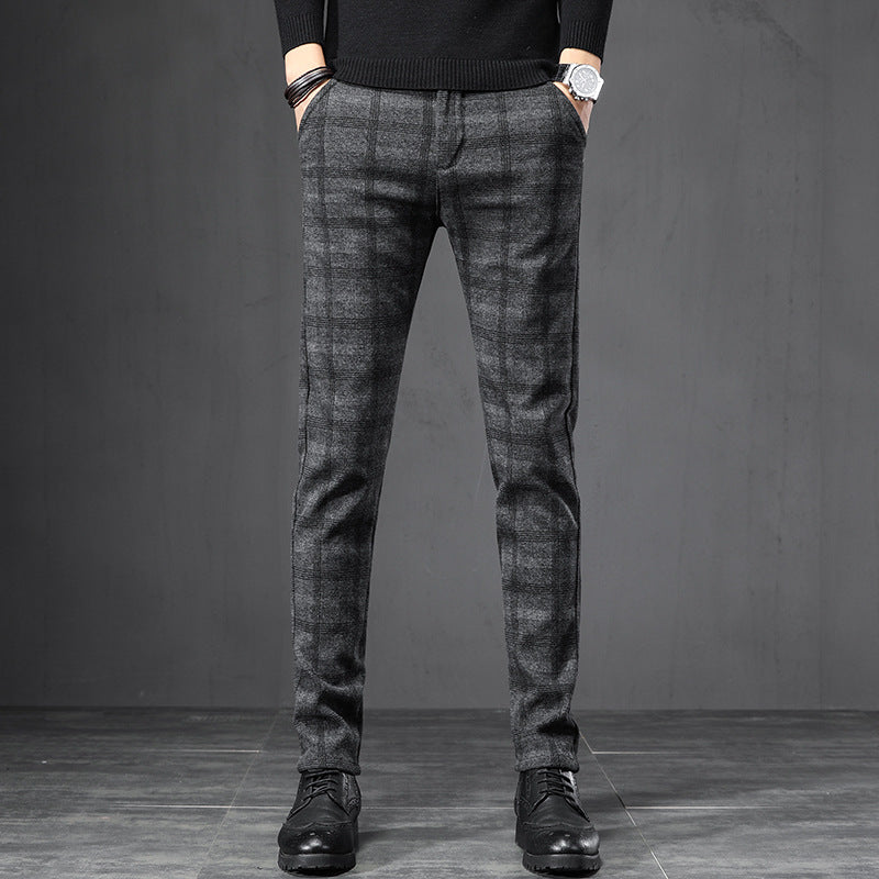 Plaid Pants Straight Loose Men's Casual Pants