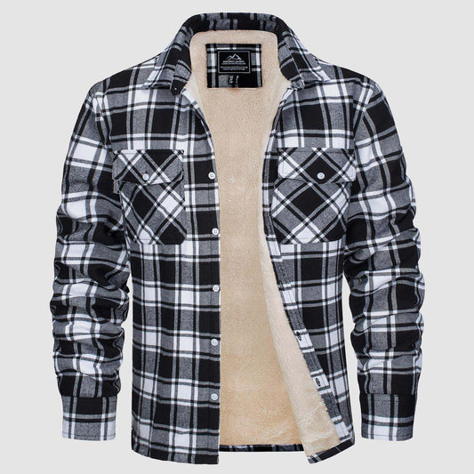 Plaid Fleece Long Sleeve Jacket