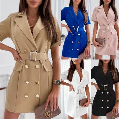 Double Breasted Casual Suit Dress