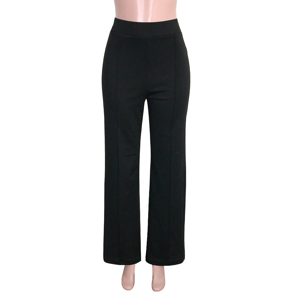 Women's Casual High Waist Polyester Slim Pants