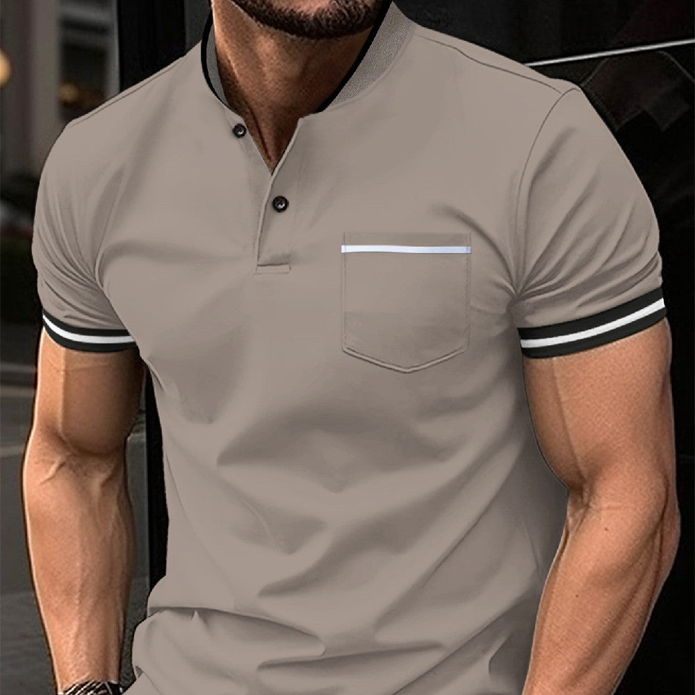 Solid Collar Short Sleeved