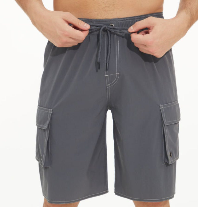 Men's Fashion Solid Color Outdoor Casual Beach Shorts