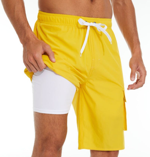 Men's Fashion Solid Color Outdoor Casual Beach Shorts