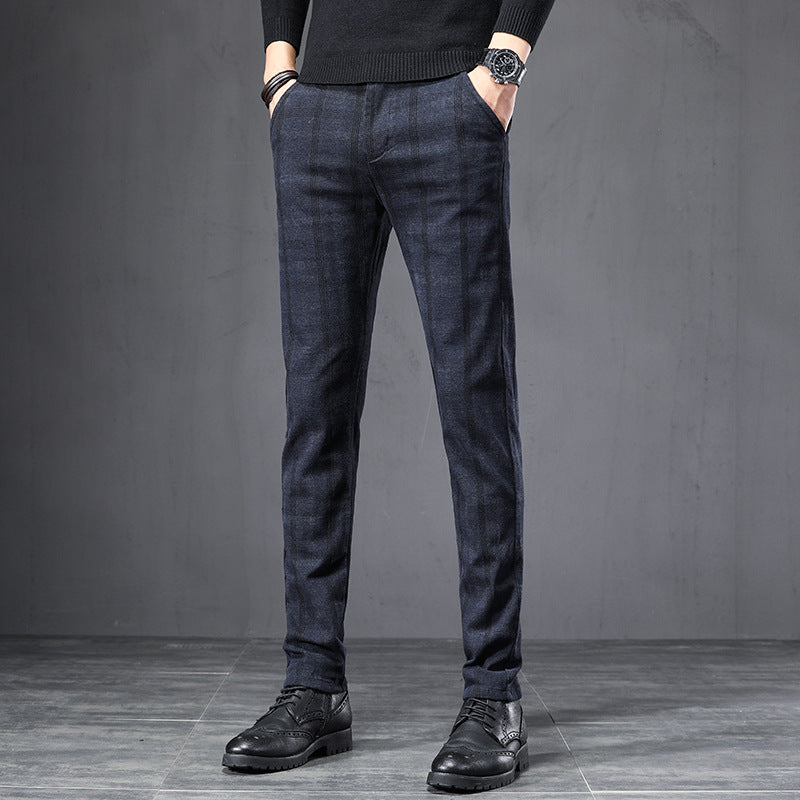 Plaid Pants Straight Loose Men's Casual Pants