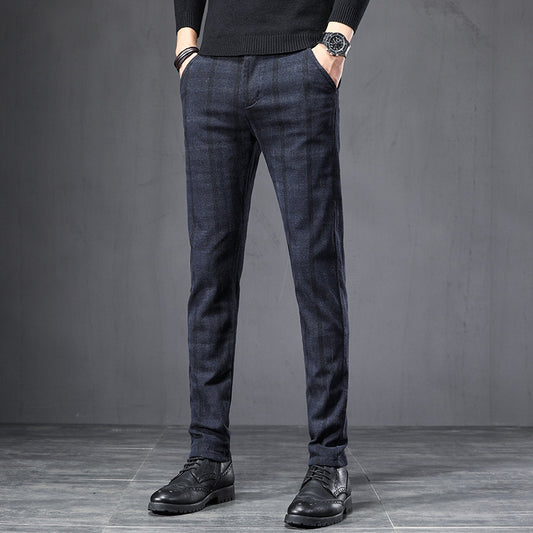 Plaid Pants Straight Loose Men's Casual Pants