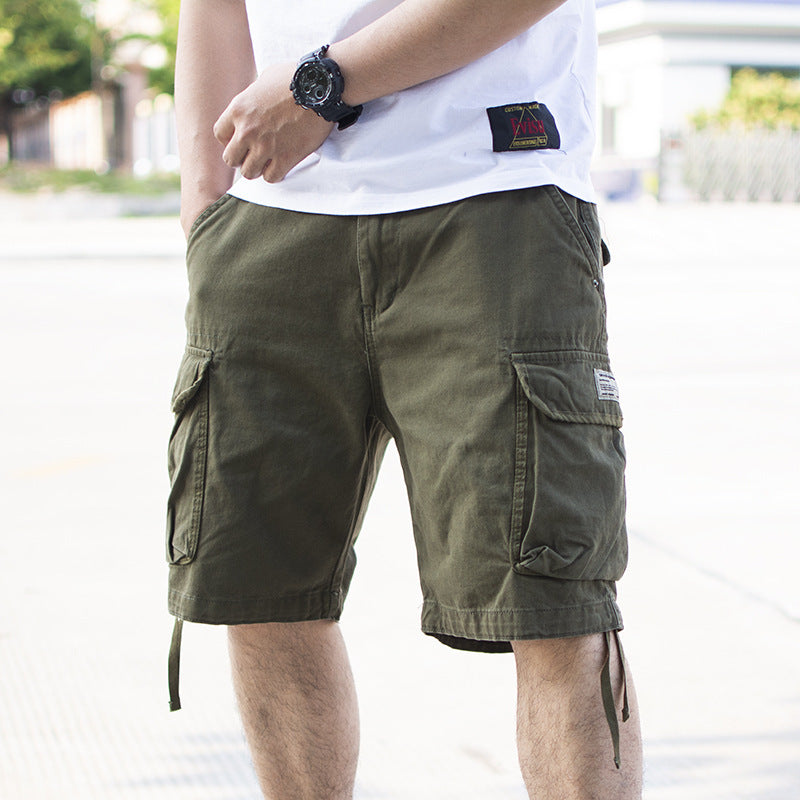 Solid Color Casual Cargo Shorts