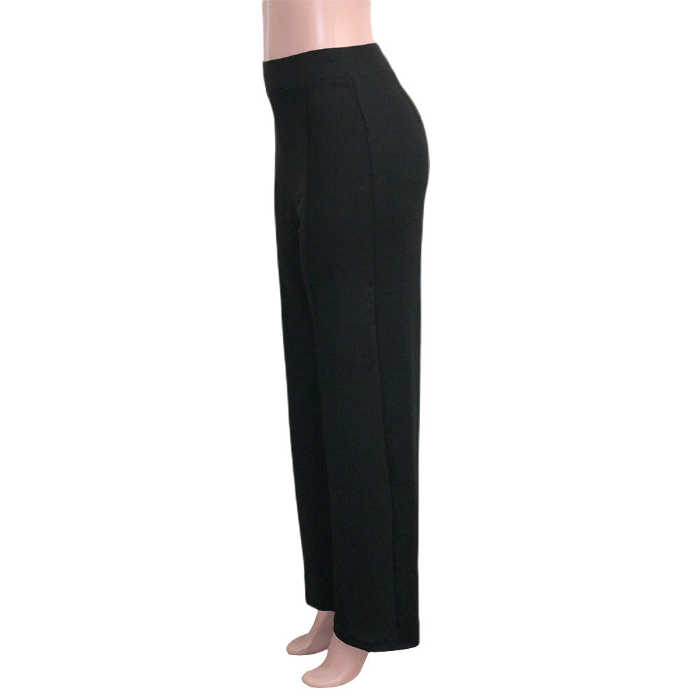 Women's Casual High Waist Polyester Slim Pants