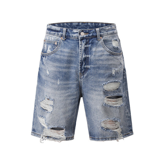 Men's Grooved Fashion Denim Shorts