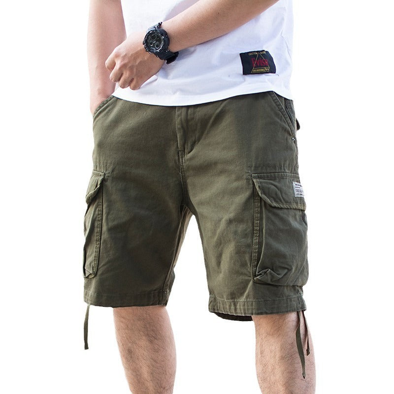 Solid Color Casual Cargo Shorts